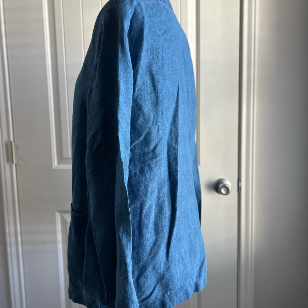 J. Jill Blue Open-Front Cardigan pure indigo linen - Picture 12 of 12
